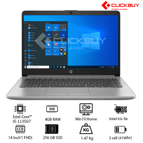 Laptop HP 240 G8 518V5PA (Core i5-1135G7 | 8GB | 256GB | Intel Iris Xe | 14.0 inch FHD | Win 10 | Bạc)